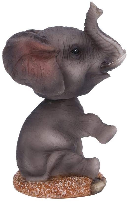 Animal Collection~ Bob Elly Grey Elephant Bobble Head Figurine, Polyresin, 11.5cm