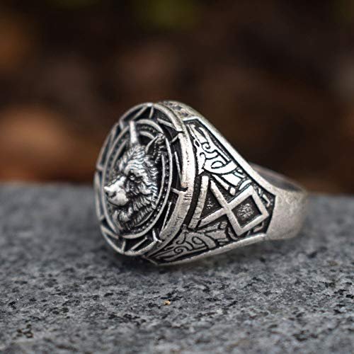 Slavic Wolf Head Ring Norse Celtic Domineering Personality King Rings Creative Simple Men's Vantage Jewelry
