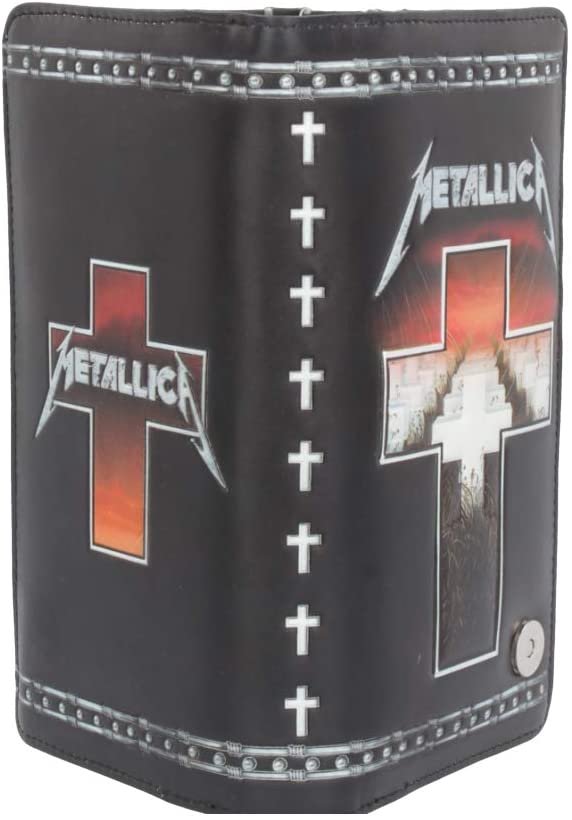 Band Merchandise~ B4685N9 Metallica Master of Puppets Embossed Purse, PU, Black, 18.5cm
