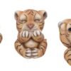 Animal Collection~ U4948R0 See No, Hear No, Speak No Evil Striped Tiger Cub Figurines, Polyresin, Orange, 8cm