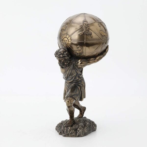 Magic  Collection~Bronzed Atlas Holding Up Celestial Sphere Statue/Storage Box