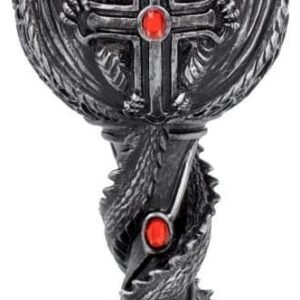 Nemesis Now Obsidian Goblet 19cm, Resin w/stainless steel insert, Silver, One Size