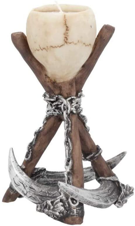 Dark Collection~Reapers Rest Skull Tealight Holder 15.8cm Brown, Resin