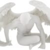 Magic  Collection~Nude Winged Grieving Male Angel Marble Finish Statue