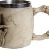 Dark Collection~NEM3933 Grinning Skull Tankard Mug 14cm Ivory