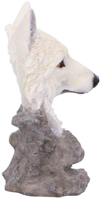 Magicun N.Giftware~Snow Searcher Wolf Bust 12cm, Polyresin, White, One Size