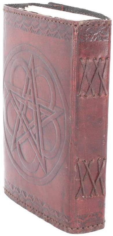 Wiccan Collection~Pentagram Leather Journal With Lock 20cm Brown