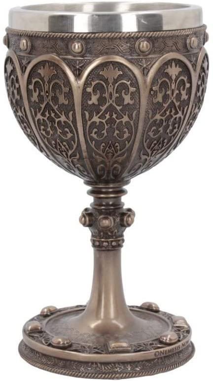 Mythology Collection~ B4507N9 Grail 17cm Chalice, Resin w/Stainless Steel