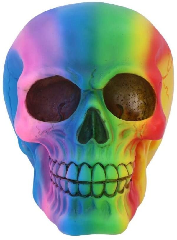 Dark Collection~U5084R0 Rainbow Skull 15.5cm, Polyresin, Multi-Coloured, One Size