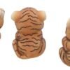 Animal Collection~ U4948R0 See No, Hear No, Speak No Evil Striped Tiger Cub Figurines, Polyresin, Orange, 8cm