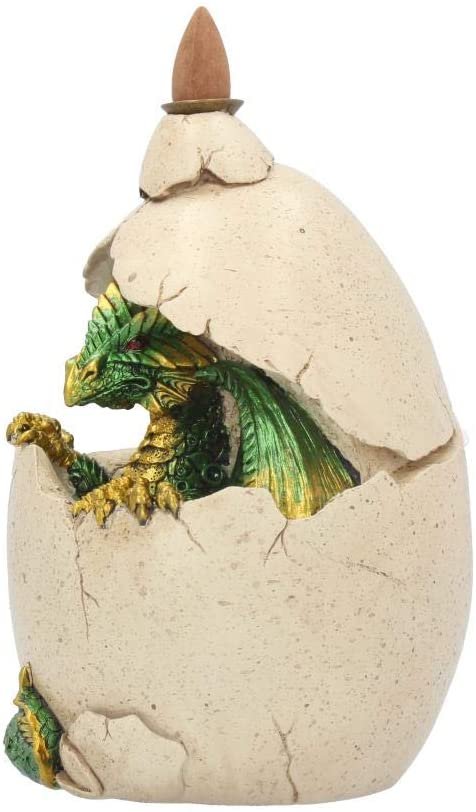 Fantasy Collection~ Dragons Emergence Backflow Incense Burner 21cm Ivory