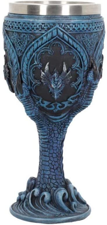 Fantasy Collection~ Draconic Grasp Goblet 17cm, Resin, Blue, One Size