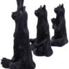 Animal Collection~ Set of Three Meditating Zen Cat Figurines, Polyresin, Black, 18.7 cm