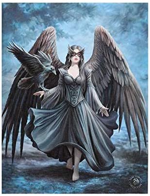 Spirit of Equinox 19X25CM RAVEN CANVAS PLAQUE BY ANNE STOKES