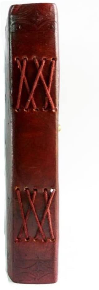 Witchcraft~Leather Journal Diary Skull Vintage Antique Handmade Notebook Sketchpad Notepad Gift for Men Women 7X5 Inches Brown