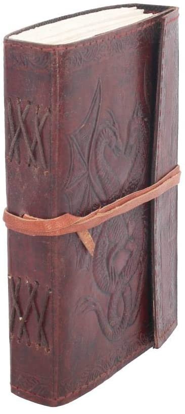 Magicun N.Giftware~Double Dragon Leather Journal 20cm Brown