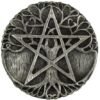 Magicun Altar~Dryad Design Pewter Tree Pentacle Wiccan Ritual Altar Plate Tile Paten