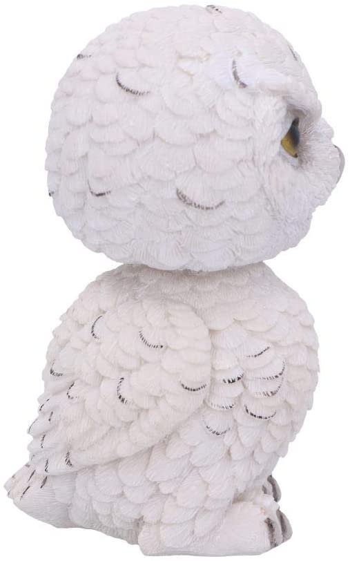 Animal Collection~ Bobhoot Snowy Owl Bobble Head Figurine, Polyresin, White, 14.5cm
