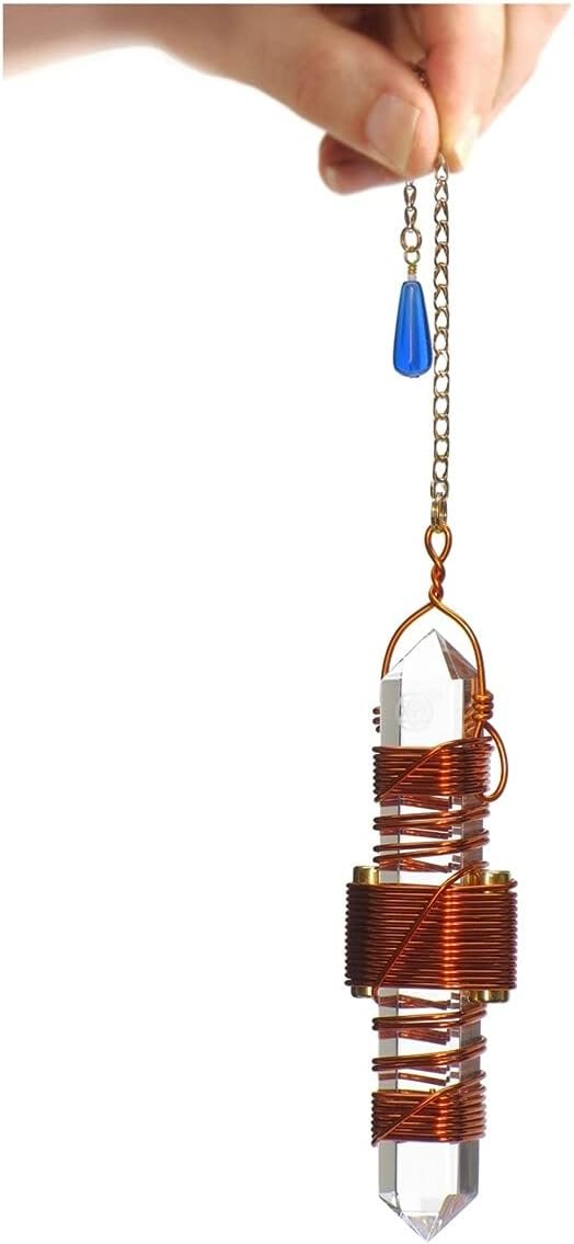 Crystal Wand Healing Tool - Etheric Weaver® Pendant with Magnets & Copper Wire - 2 1/2"