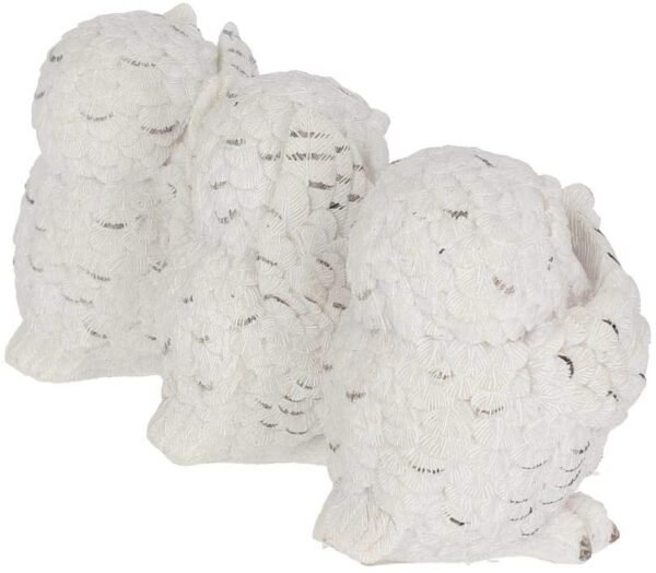 Animal Collection~ Three Wise Owls Figurine 8cm White