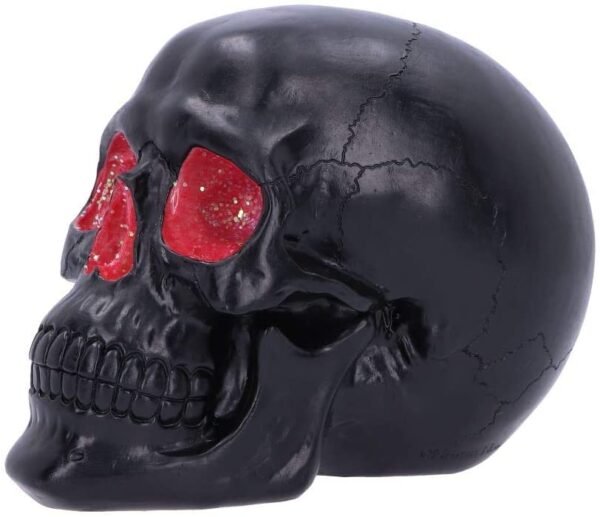 Dark Collection~Geode Black Red Gothic Glitter Skull Figurine, Polyresin, 17cm