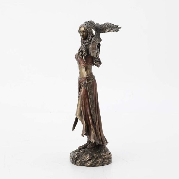 Magic  Collection~Resin Statues Morrigan The Celtic Goddess of Battle W/Crow & Sword Bronze Finish Statue 6.5 X 10.25 X 3 Inches Bronze