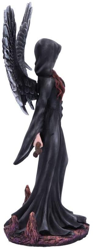 Light Collection~Take My Soul Gothic Female Reaper with Scythe Figurine, Polyresin, Black, 23.5cm