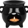 Home Decor~Something Different Triple Moon Cauldron Oil Burner (One Size) (Black)