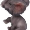 Animal Collection~ Bob Elly Grey Elephant Bobble Head Figurine, Polyresin, 11.5cm