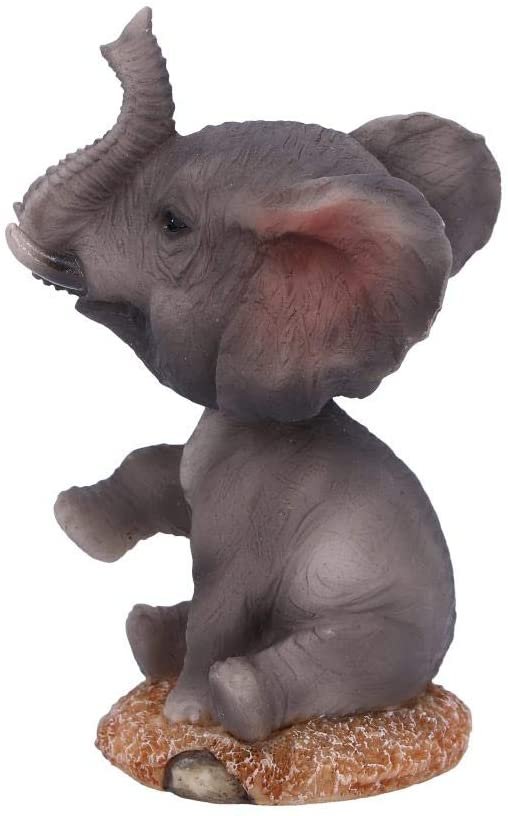 Animal Collection~ Bob Elly Grey Elephant Bobble Head Figurine, Polyresin, 11.5cm