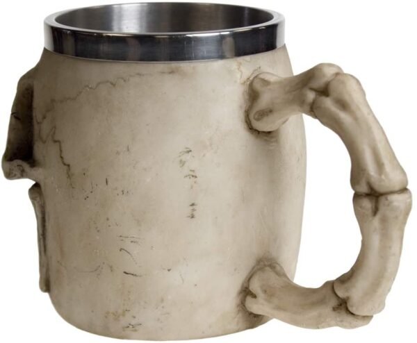 Dark Collection~NEM3933 Grinning Skull Tankard Mug 14cm Ivory