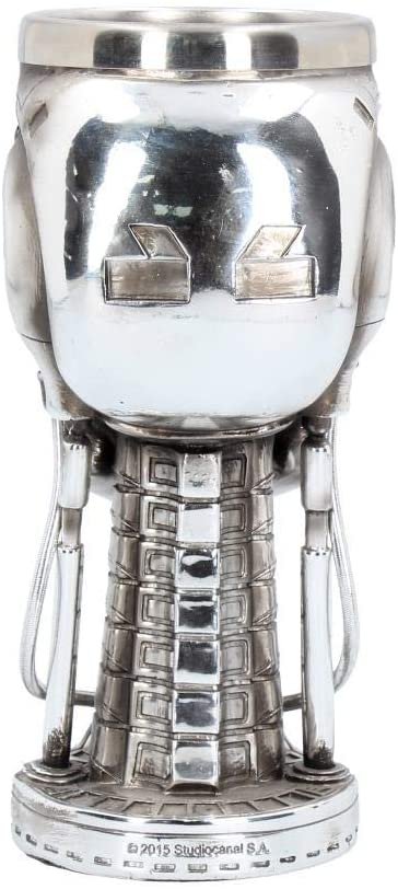 Magicun N.Giftware~Terminator Head Goblet 17cm Silver, Resin w/Stainless Steel Insert