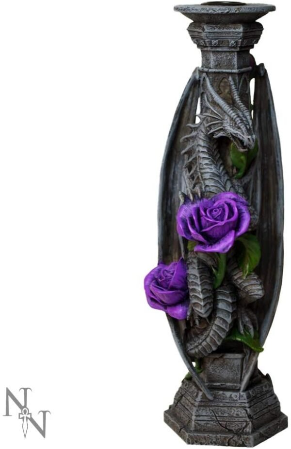 Artist Collections~ Dragon Beauty Stick Anne Stokes Candle Holder NOW6853 Grey, Resin