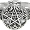 Sterling Silver Tree Pentacle Poison Locket Ring (sizes 5-12)