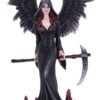 Light Collection~Take My Soul Gothic Female Reaper with Scythe Figurine, Polyresin, Black, 23.5cm