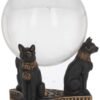Mythology Collection~ Bastet's Honour Crystal Ball Holder 12.7cm, Resin, Black