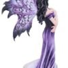Fantasy Collection~ Amethyst Purple Wolf and Owl Fairy Companion Figurine, Polyresin, 39.5cm