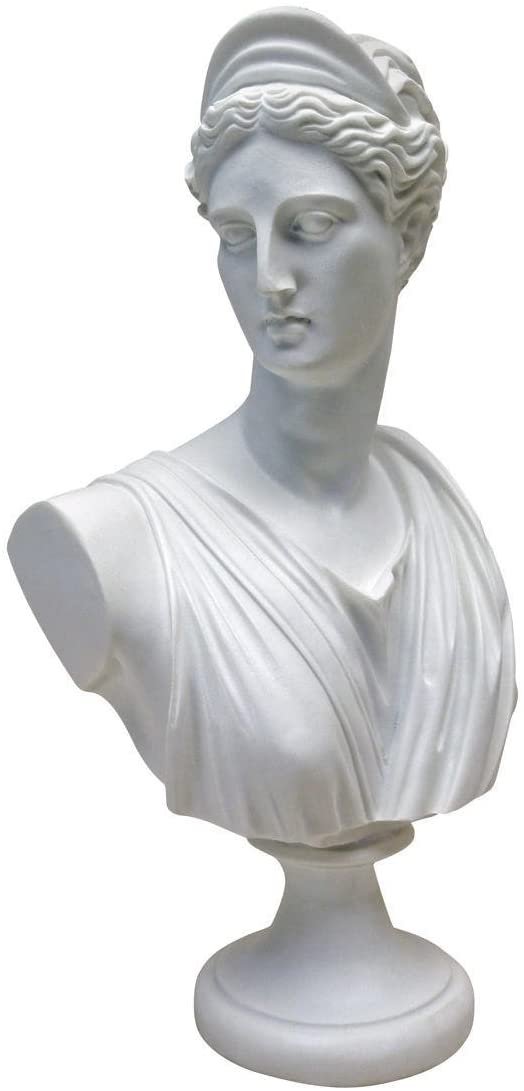 Magicun  Collection~Design Toscano PD72519 Diana of Versailles Bonded Marble Resin Sculptural Bust, White