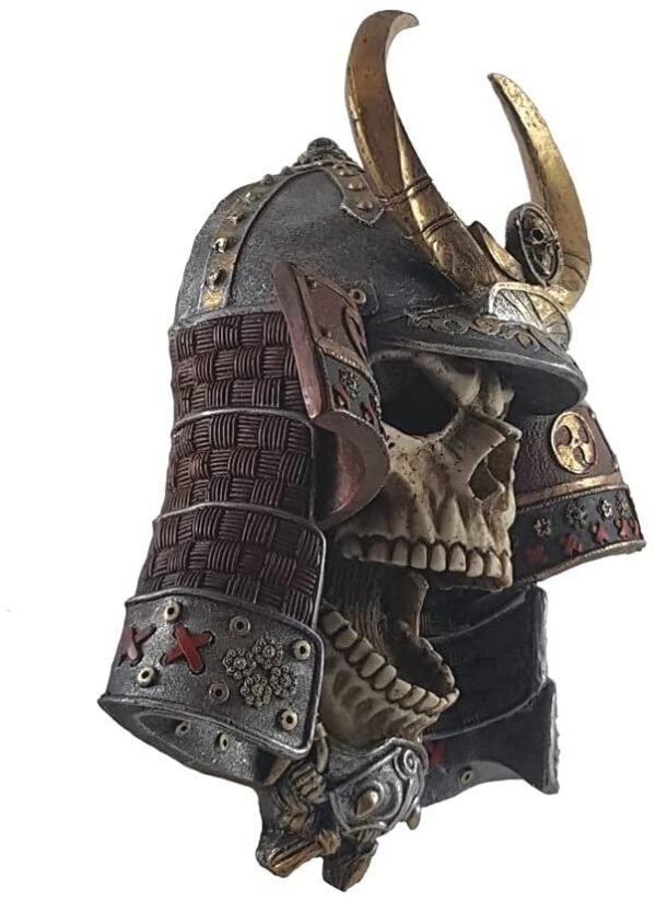 Dark Collection~Kabuto Skull 26.6cm Wall Plaque, Resin, Ivory, One Size