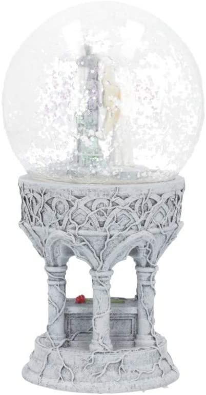 Artist Collections~ Love Remains Snowglobe Anne Stokes 18.5cm, Resin, Glass, Water, Ivory