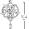 Sterling Silver Small Celtic Knot Heart Pentacle Pendant with Natural Rainbow Moonstone