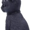 Dark Collection~Pawzuph Horned Occult Cat Figurine, Polyresin, Black and Silver, 11cm