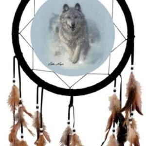 Animal Collection~ Run Wild Dreamcatcher 60cm, Plastic, flocking, canvas, Black, One Size