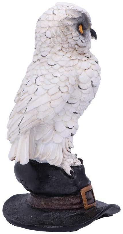 Wiccan Collection~Soren White Horned Owl Perched on a Witches Hat Figurine, 15.3cm