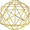Crystal Healing Tool - Christ Consciousness Solar Form in 24K Gold Plate with Magnets & Copper Wire - 15" - Icosahedron/Dodecahedron