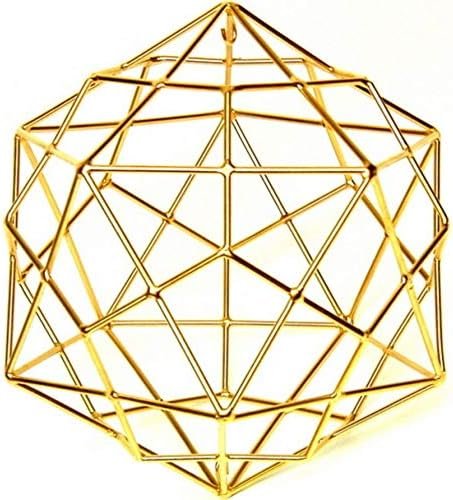 Crystal Healing Tool - Christ Consciousness Solar Form in 24K Gold Plate with Magnets & Copper Wire - 15" - Icosahedron/Dodecahedron