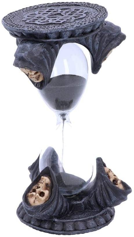 Dark Collection~Times Up 16.5cm, Resin, Glass and Sand, Black, One Size