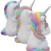 Magicun N.Giftware~Three Wise Cutiecorns Ornament Cute Unicorn Figurine Set, Resin, White, 9.5cm