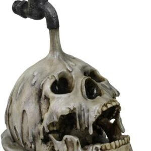 Dark Collection~Pouring Tap Skull Ornament Figurine, Silver, One Size
