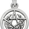 Sterling Silver Tiny Crescent Moon Pentacle Pendant